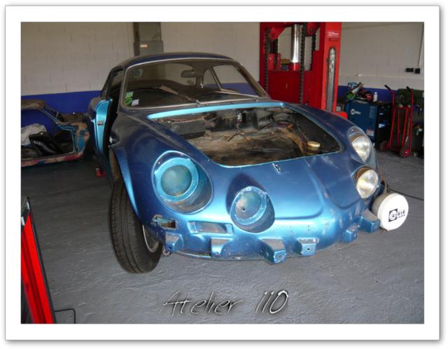 alpine berlinette a110 restauration caisse carrosserie moteur freinage vitrage peinture