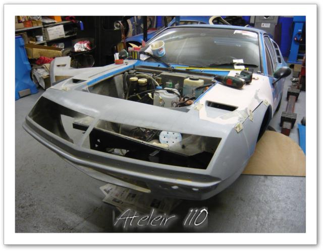 alpine a310 VHC 4 cylindres restauration vitres masque avant peinture